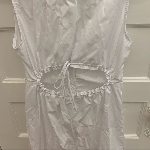 Zara White Midi Shirt Dress With Cut-Out, Size M - Picture 8 of 9